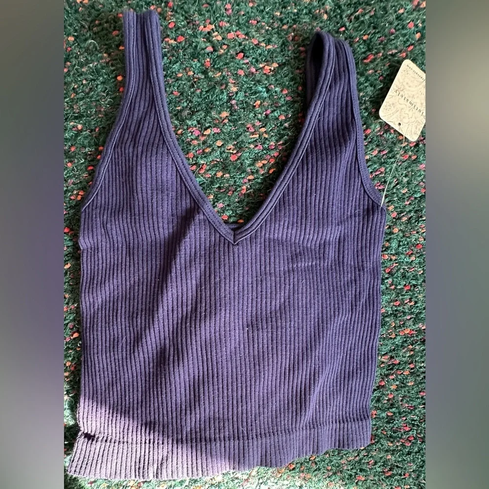‼️RARE‼️🎸Free People🎸🔥NWT🔥Solid Ribbed Brami in Navy—XS/S